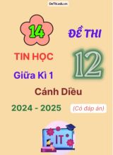 14 Đề thi Tin học 12 giữa Kì 1 Cánh Diều 2024-2025 (Có đáp án)
